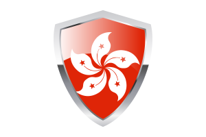 Hong Kong Flag with Pointed Triangular Shield flag