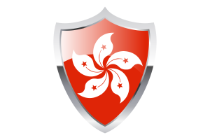 Hong Kong Flag with Medieval Heater Shield flag