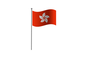 Waving Flag of Hong Kong flag