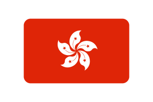 Hong Kong Flag Triangle Rounded Shape flag