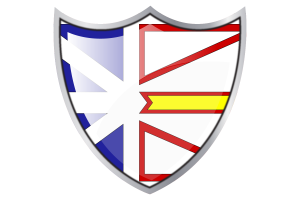 Shield with Flag of Newfoundland and Labrador flag