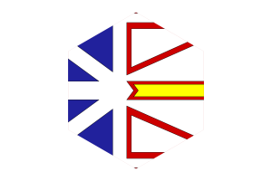 Newfoundland and Labrador Flag Hexagon Shape flag