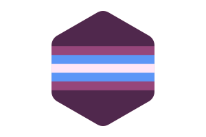 Gender-Nonconforming Flag Rounded Hexagon Shape flag