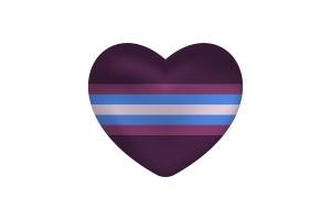 Love of Gender-Nonconforming Heart Shape flag