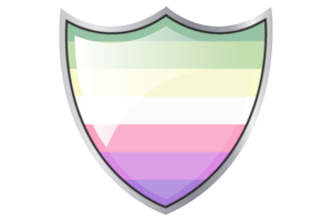 Shield with Flag of Genderfae flag