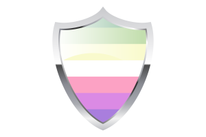 Genderfae Flag with Medieval Heater Shield flag