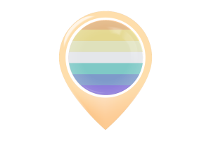 Genderfaun Flag Map Pin Icon flag