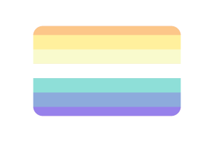 Genderfaun Flag rounded Rectangle Vector Illustration flag