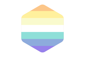 Genderfaun Flag Rounded Hexagon Shape flag