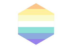 Genderfaun Flag Hexagon Shape flag