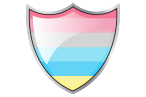 Escudo con la Bandera de Genderflux flag