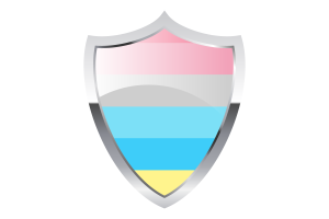 Bandera de Genderflux con Escudo Medieval flag