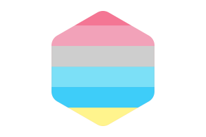 Forma de Hexágono Redondeado de la Bandera de Genderflux flag