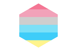 Forma de Hexágono de la Bandera de Genderflux flag