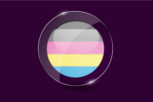 Polygender Flag Glossy Round Button flag