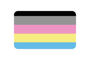 Polygender Flag rounded Rectangle Vector Illustration flag