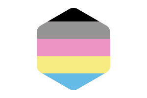 Polygender Flag Rounded Hexagon Shape flag