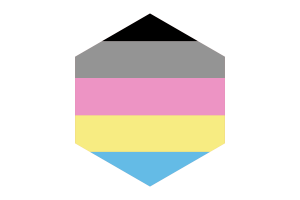 Polygender Flag Hexagon Shape flag