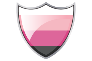 Scudo con bandiera di Transfemminile flag