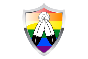 Drapeau transmasc avec écu médiéval flag