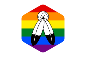 Drapeau transmasculin forme hexagone arrondi flag