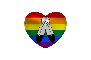 Amour du transmasculin forme de cœur flag