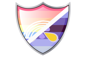 Scudo con la bandiera di Xenogender flag