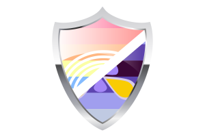 Bandiera Xenogender con scudo medievale flag