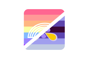 Forma quadrata arrotondata della bandiera Xenogender flag