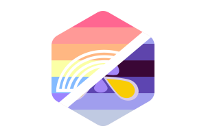 Forma esagonale arrotondata della bandiera Xenogender flag