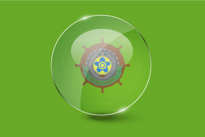 Former Incheon Flag Glossy Round Button flag