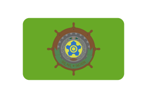 Former Incheon Flag rounded Rectangle Vector Illustration flag