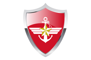 Korea Armed Forces Flag with Medieval Heater Shield flag