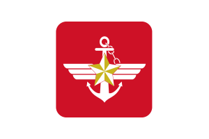 Korea Armed Forces Flag Square Rounded Shape flag