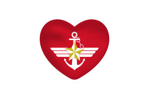 Love of Korea Armed Forces Heart Shape flag