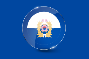 Korea Army Flag Glossy Round Button flag