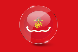 Botón redondo brillante de la bandera del Cuerpo de Marines de Corea flag