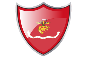 Escudo con la bandera del Cuerpo de Marines de Corea flag