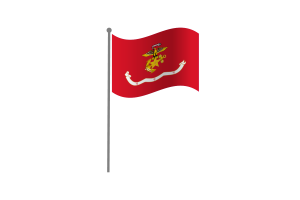 Ondeando la bandera del Cuerpo de Marines de Corea flag