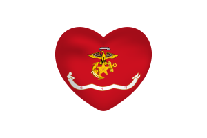 Amar of Korea Marine Corps en forma de corazón flag