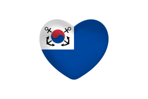 Love of Korea Reserve Forces Heart Shape flag