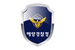 Korean Coast Guard Shield Logo flag