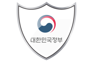 Shield with Flag of Government of the Republic of Korea flag