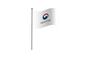 Waving Flag of Government of the Republic of Korea flag