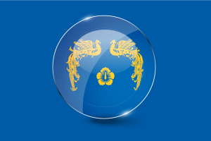 President of South Korea Flag Glossy Round Button flag