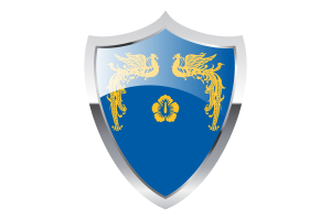 President of South Korea Flag with Medieval Heater Shield flag