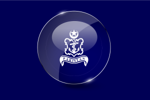 Naval Jack Flag Glossy Round Button flag