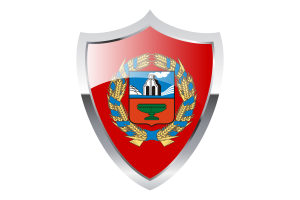 Altai Krai Flag with Medieval Heater Shield flag