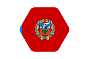 Altai Krai Flag Illustration Hexagon Rounded Shape flag