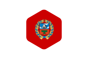 Altai Krai Flag Rounded Hexagon Shape flag